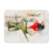 Pheucticus ludovicianus (Großbeak met roos) Magneet (Horizontaal)