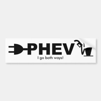 PHEV pomp en stekker, ik ga beide kanten op! Bumpersticker
