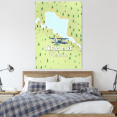 Phewa Lake Nepal reis kaart Canvas Afdruk (Insitu (Slaapkamer))