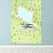 Phewa Lake Nepal reis kaart Canvas Afdruk (Insitu (Houten vloer))