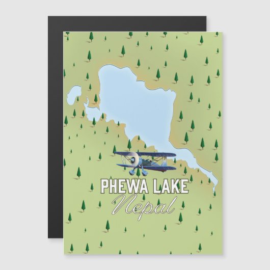 Phewa Lake Nepal reiskaart (Voorkant / Achterkant)