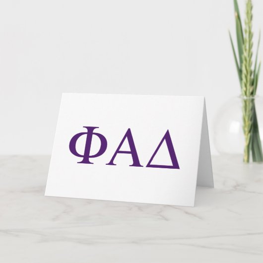 Phi Alpha Delta Griekse Letters Kaart (Voorkant)