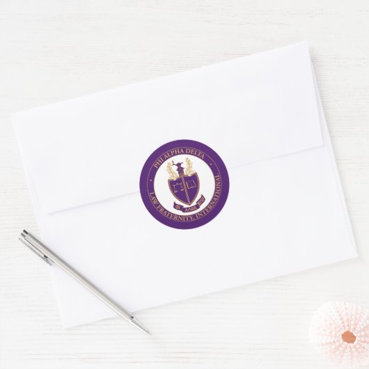 Phi Alpha Delta-logo Ronde Sticker (Envelop)