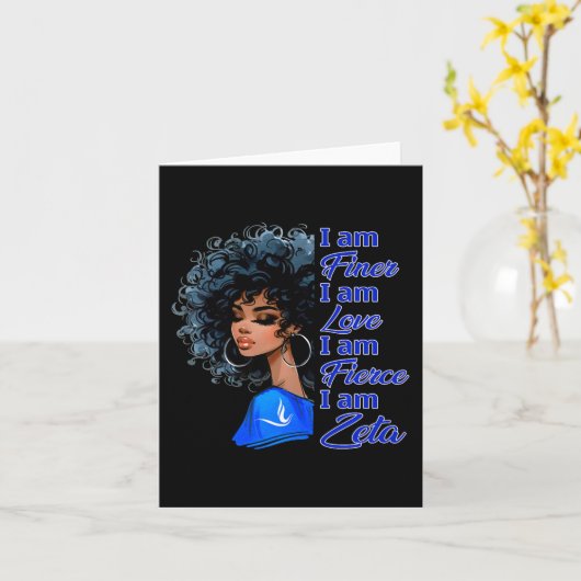 Phi Beta Sorority Zusterschap HBCU Zwart Meisje Pr Kaart (Gele Bloem)