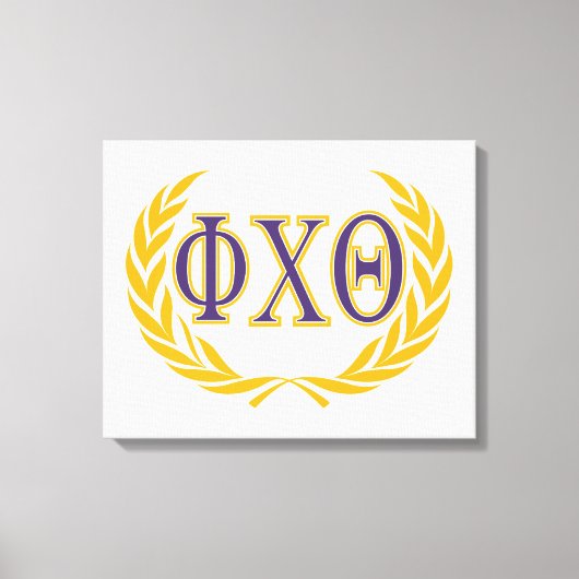 Phi Chi Theta | Griekse letters met krans Canvas Afdruk (Voorkant)