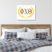 Phi Chi Theta | Griekse letters met krans Canvas Afdruk (Insitu (Slaapkamer))
