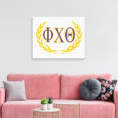 Phi Chi Theta | Griekse letters met krans Canvas Afdruk (Insitu (Woonkamer))