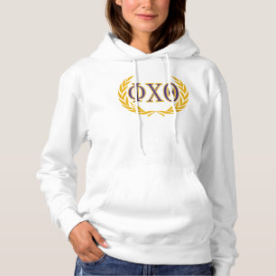 Phi Chi Theta Griekse letters met krans Hoodie