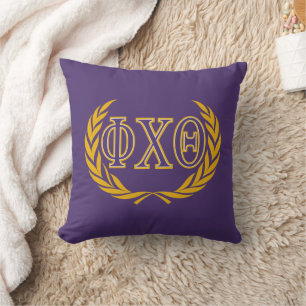 Phi Chi Theta Griekse letters met krans Kussen