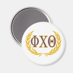 Phi Chi Theta Griekse letters met krans Magneet