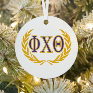 Phi Chi Theta Griekse letters met krans Metalen Ornament