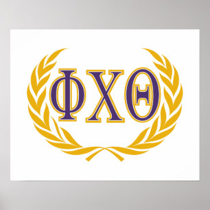 Phi Chi Theta Griekse letters met krans Poster