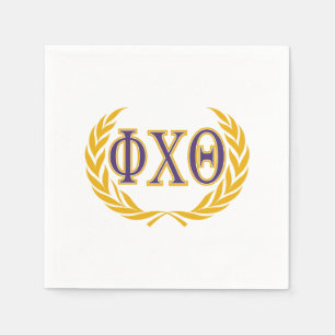 Phi Chi Theta Griekse letters met krans Servet