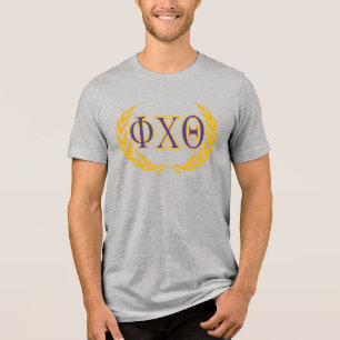 Phi Chi Theta Griekse letters met krans Tri-Blend Shirt