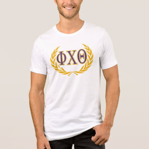 Phi Chi Theta Griekse letters met krans Tri-Blend Shirt