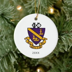 Phi Chi Theta Kleur Crest Keramisch Ornament