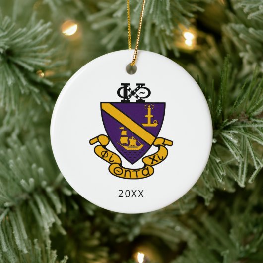 Phi Chi Theta | Kleur Crest Keramisch Ornament (Boom)