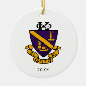 Phi Chi Theta | Kleur Crest Keramisch Ornament (Voorkant)