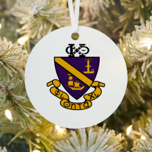 Phi Chi Theta Kleur Crest Metalen Ornament