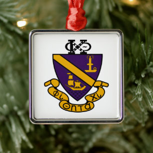 Phi Chi Theta Kleur Crest Metalen Ornament
