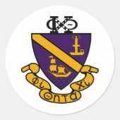 Phi Chi Theta | Kleur Crest Ronde Sticker (Voorkant)