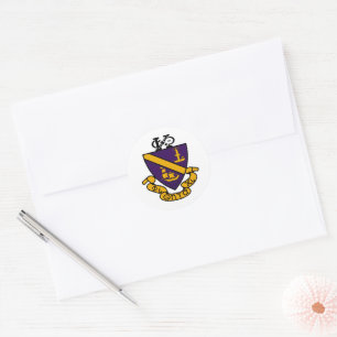 Phi Chi Theta Kleur Crest Ronde Sticker