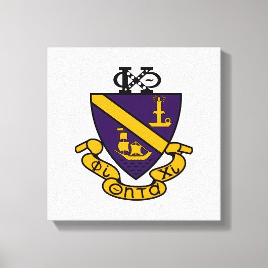 Phi Chi Theta | Kleur Wapen Canvas Afdruk (Voorkant)