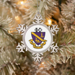Phi Chi Theta Kleur Wapen Tin Sneeuwvlok Ornament