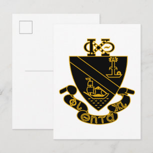Phi Chi Theta Wapen   Goud en Zwart Briefkaart