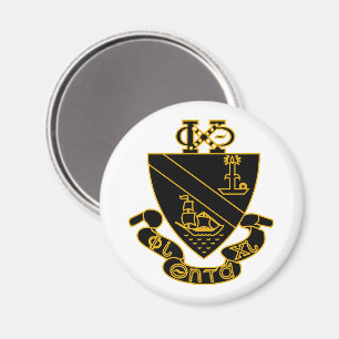 Phi Chi Theta Wapen Goud en Zwart Magneet