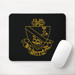 Phi Chi Theta Wapen Goud en Zwart Muismat