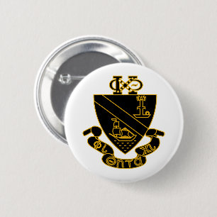 Phi Chi Theta Wapen   Goud en Zwart Ronde Button 5,7 Cm