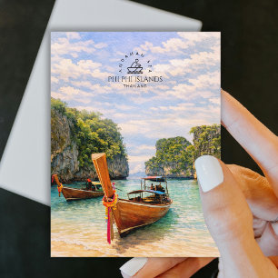 Phi Phi-eilanden, Andamanzee Waterverfstrand Briefkaart
