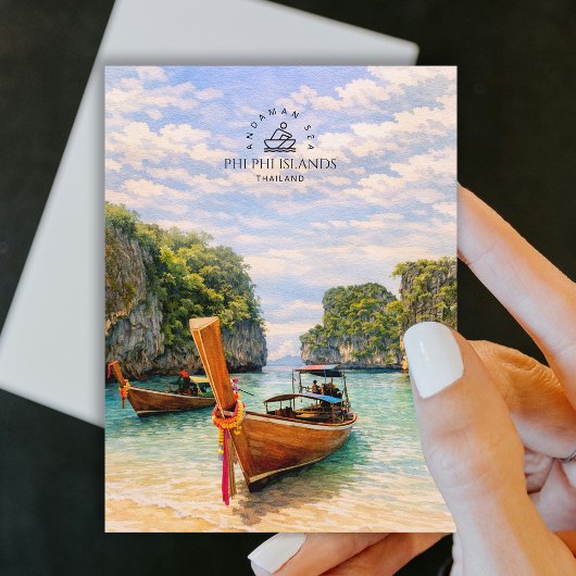 Phi Phi-eilanden, Andamanzee | Waterverfstrand  Briefkaart