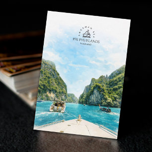Phi Phi-eilanden, Thailand   Aquarel Souvenir  Briefkaart