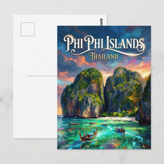Phi Phi-eilanden Thailand Briefkaart (Voorkant / Achterkant)