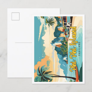 Phi Phi Island Thailand  kunst reizen Briefkaart
