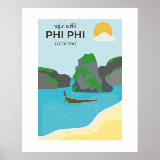 Phi Phi Island Thailand Reiskunst Poster (Voorkant)