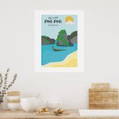 Phi Phi Island Thailand Reiskunst Poster (Keuken)