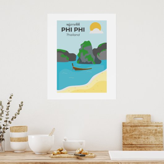 Phi Phi Island Thailand Reiskunst Poster (Keuken)