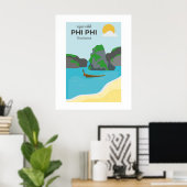 Phi Phi Island Thailand Reiskunst Poster (Thuiskantoor)