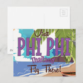 Phi Phi thailand vintage reisposter Briefkaart (Voorkant / Achterkant)