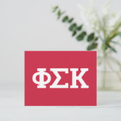 Phi Sigma Kappa Letters Briefkaart (Staand voorkant)