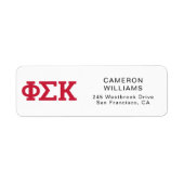 Phi Sigma Kappa Letters Etiket (Voorkant)