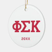 Phi Sigma Kappa Letters Keramisch Ornament (Links)