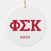Phi Sigma Kappa Letters Keramisch Ornament (Achterkant)
