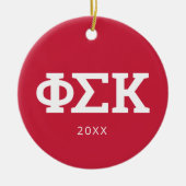 Phi Sigma Kappa Letters Keramisch Ornament (Voorkant)