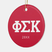 Phi Sigma Kappa Letters Keramisch Ornament (Links)