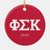 Phi Sigma Kappa Letters Keramisch Ornament (Achterkant)