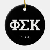 Phi Sigma Kappa Letters Keramisch Ornament (Voorkant)